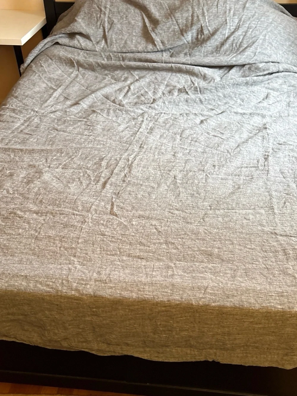 West elem linen queen sheets grey